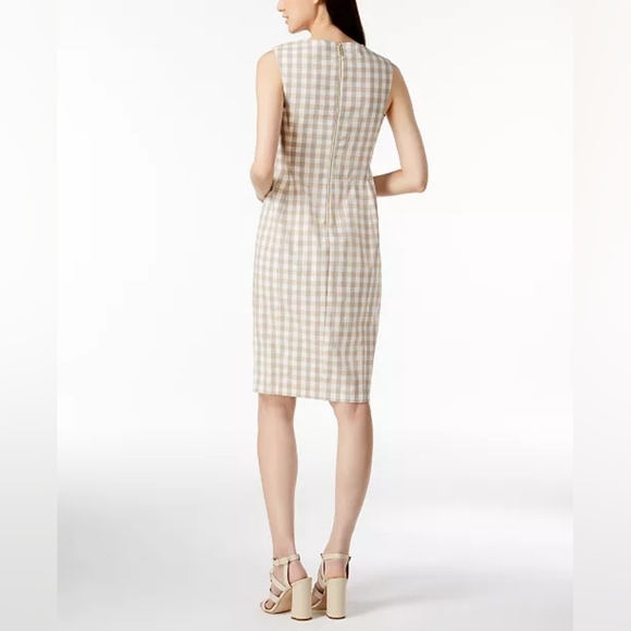 Calvin Klein Tan Gingham Dress - Picture 2 of 7
